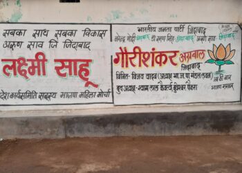 दीवालों से अब तक नहीं निकला पूर्व प्रत्याशियों का वाॅल पेटिंग