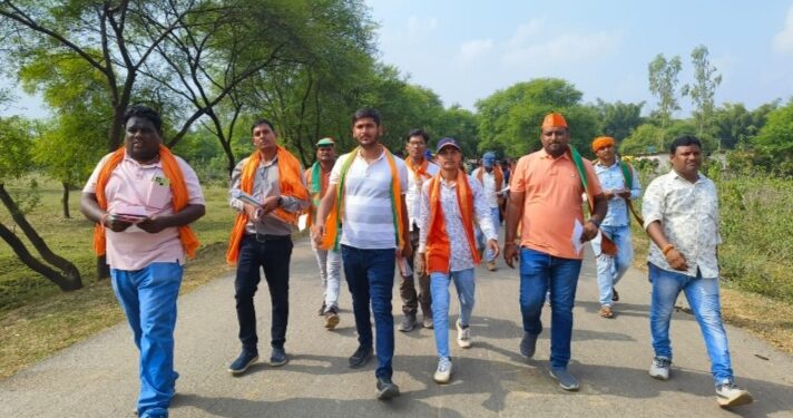 भाजपा प्रत्याशी के पक्ष में युवा मोर्चा का जोर-शोर से प्रचार प्रसार जारी