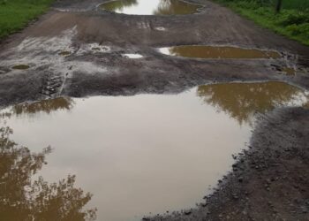 मुख्यमंत्री ग्राम सड़क योजना से निर्मित सड़क की हालत  बद से बत्तर 