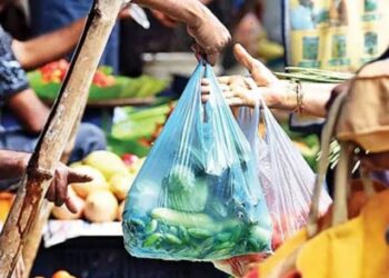 बाजार में धड़ल्ले से चल रहा पालीथीन का उपयोग  पालीथीन से मवेशियों को भी जान का है खतरा