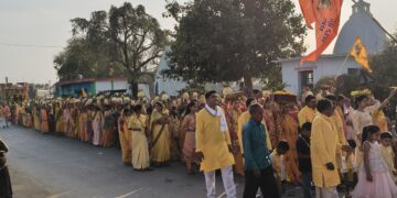 अहिल्दा में कलश यात्रा के साथ भागवत कथा का हुआ शुभारंभ