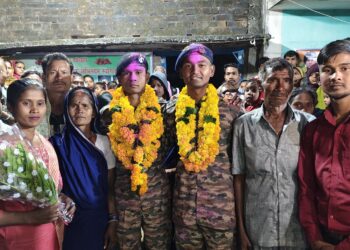सेना से अग्निवीर ट्रेनिंग कर लौटे दो जवानों का ग्रामीणों ने किया स्वागत